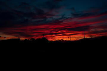 sunset over the city