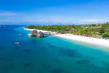 Tropical Sea. Amazing bird eyes view in Zanzibar