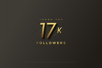 Thank you 17k followers with a little gold glitter background.