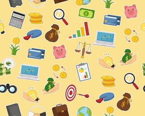 Vector flat seamless texture pattern Investment