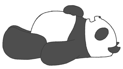 あおむけでぐっすり眠るパンダ