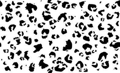 Abstract animal skin, leopard seamless pattern. Jaguar or cheetah fur. Black and white seamless camouflage background. Vector