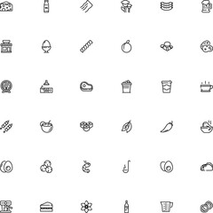 icon vector icon set such as: chile, roast, print, ocean, retro, illness, garden, cake, awning, cask, boletus, raw, chop, umbrella, mall, gas, neck, winery, anise, cocktail, alcoholic, vacation