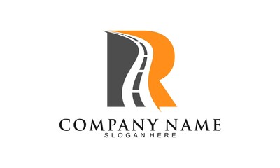 Letter R for road logo