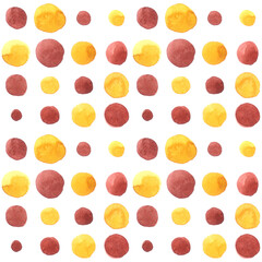 Watercolor illustration with hand drawn polka dots. Seamless polka dot pattern for fabric, textile, scrapbooking and any purpose.