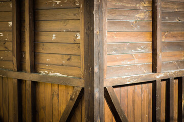 corner of a wooden plank house