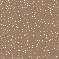 Vector pink white ocher polka dot seamless pattern