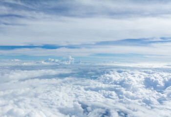 Sky and clouds looking form airplane window