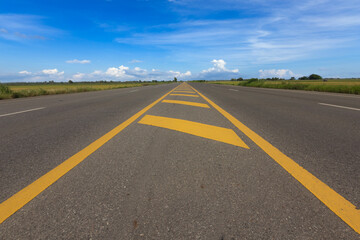 Endless road with blue sky