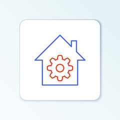 Line Smart home settings icon isolated on white background. Remote control. Colorful outline concept. Vector