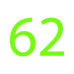 62 NUMBER SIMPLE CLIP ART VECTOR ILLUSTRATION