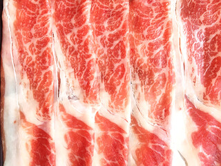 Close up beef slice texture.