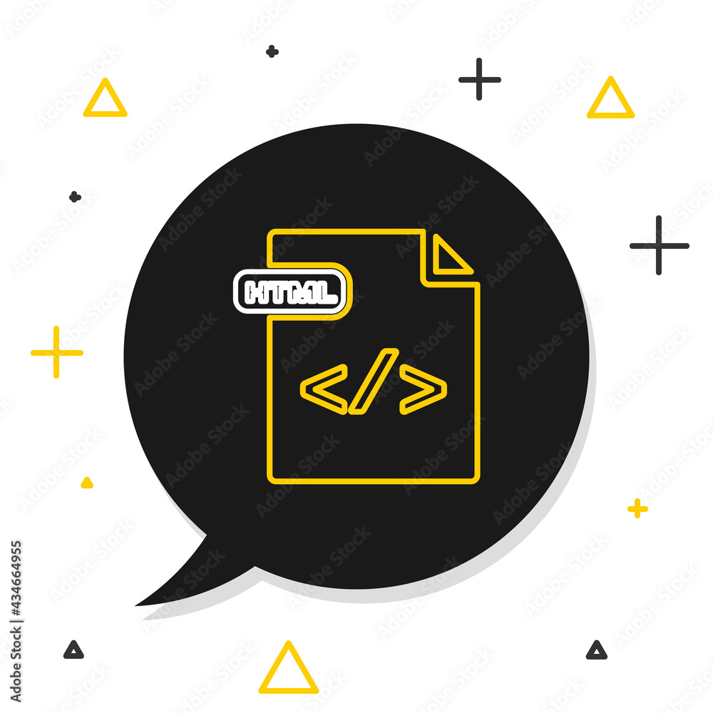 Fototapete line html file document. download html button icon isolated on white background. html file symbol. m