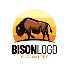 Bison Logo Design Template Inspiration, Vector Illustration