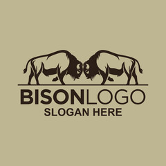Bison Logo Design Template Inspiration, Vector Illustration