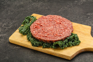 Raw beef burger cutlet for burger