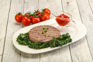 Grilled beef cutlet for burger