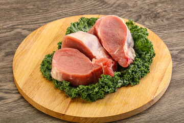 Fresh raw pork tenderloin for roast