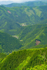 Fototapeta na wymiar 馬頭刈根から眺める檜原村