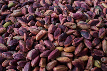 Peeled pistachios in quantity background textures