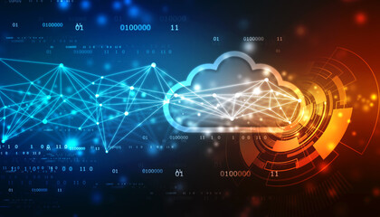 Cloud computing technology internet concept, innovation network background, Futuristic and technology background