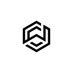 w c wc cw initial logo design vector template