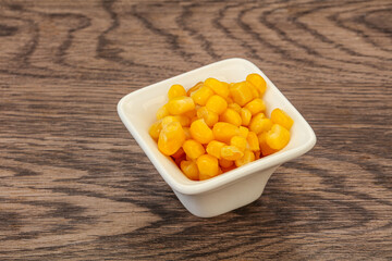 Sweet corn seeds in the bowl