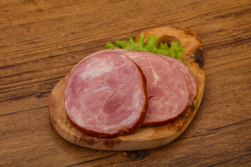 Slices of pork meat ham