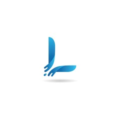 initial l with water logo design icon inspiration