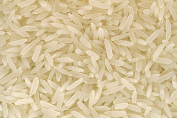 Thai jasmine rice uncooked, Raw grains texture background, Close up