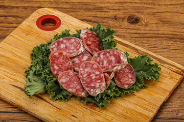 Iberian pork Fuet sausage slices