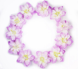 frame made of pink flowers
