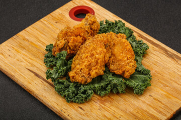 Hot fried crispy chicken wings