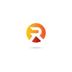 initial r on circle logo design icon inspiration