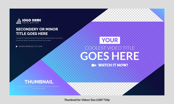 Customizable gradient video thumbnail design for videos colorful  background thumbnail concept