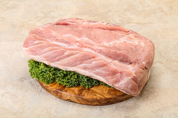 Raw pork loin for cooking