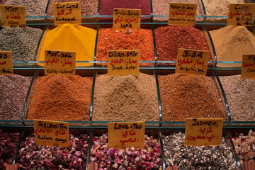Condiments displayed on the counter, natural