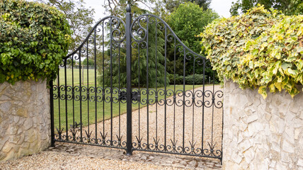 portal retro metallic iron classic black steel vintage metal ancient style house gate