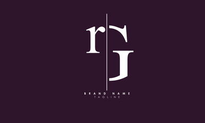 Alphabet letters Initials Monogram logo RG, GR, R and G