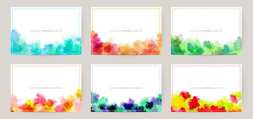 colorful watercolor vector background set
