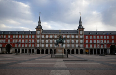 Main Square of Madrid, Spain, in the morning