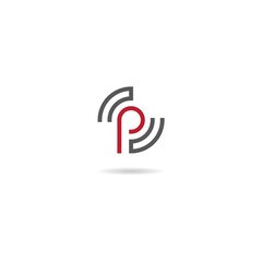 initial p logo design icon inspiration
