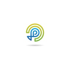 initial p logo design icon inspiration