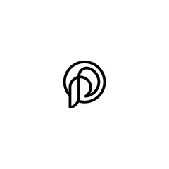 initial p on circle logo design icon inspiration