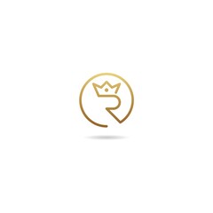 initial r with crown logo design icon inspiration