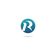 initial r on circle logo design icon inspiration