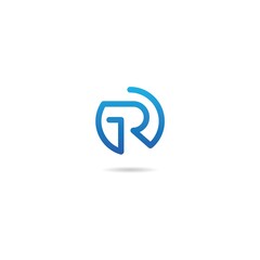 initial g r on circle logo design icon inspiration