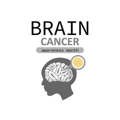Brain Cancer Awareness Month. Vector illustration