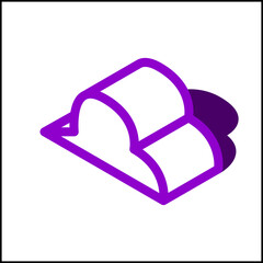 Shape cloud icon in isometric flat design 08