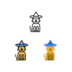 Cat in Halloween costume Icon, Logo, and illustration